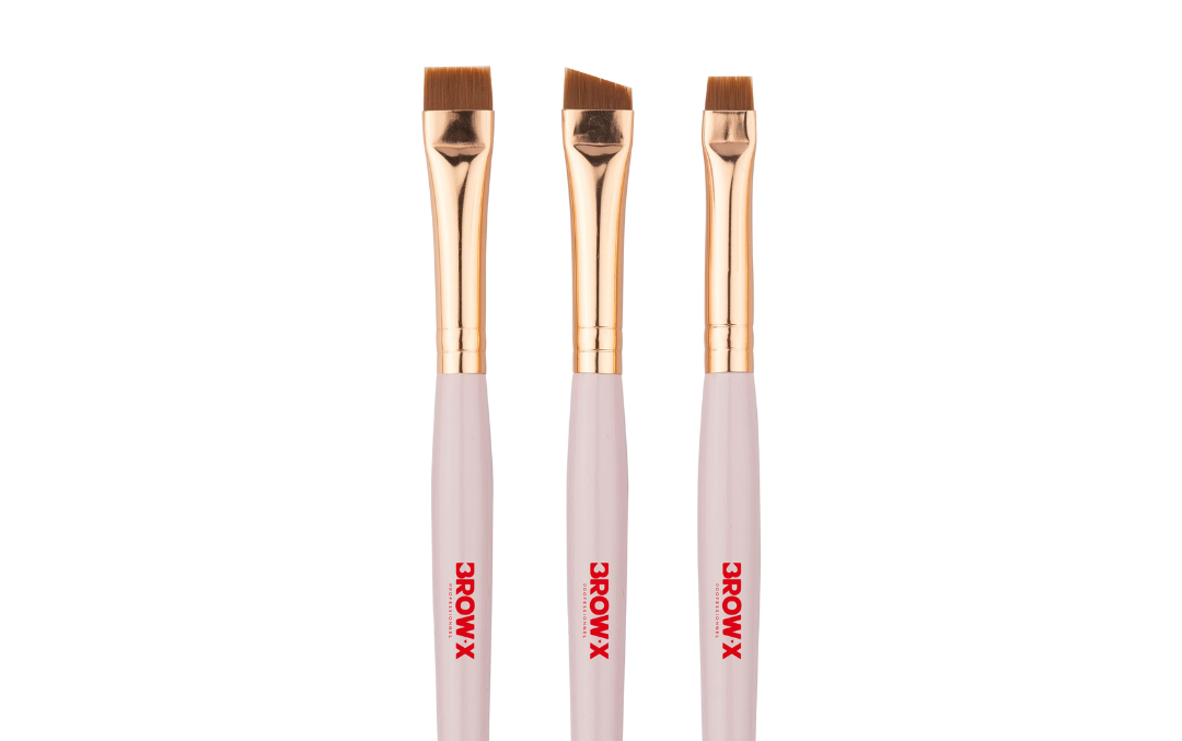 Brow.X Pro - 3 Pinceaux à Sourcils Ultra-Fins Rose - Brow.X Professionnel