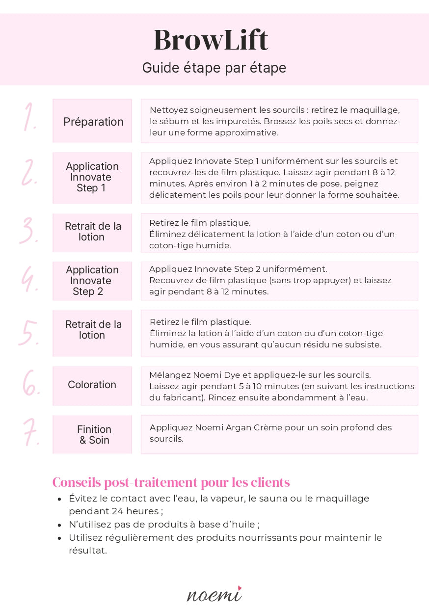 Noemi - Kit Innovate Lash & Brow Lifting Cystéamine (10 ml) - Brow.X Professionnel
