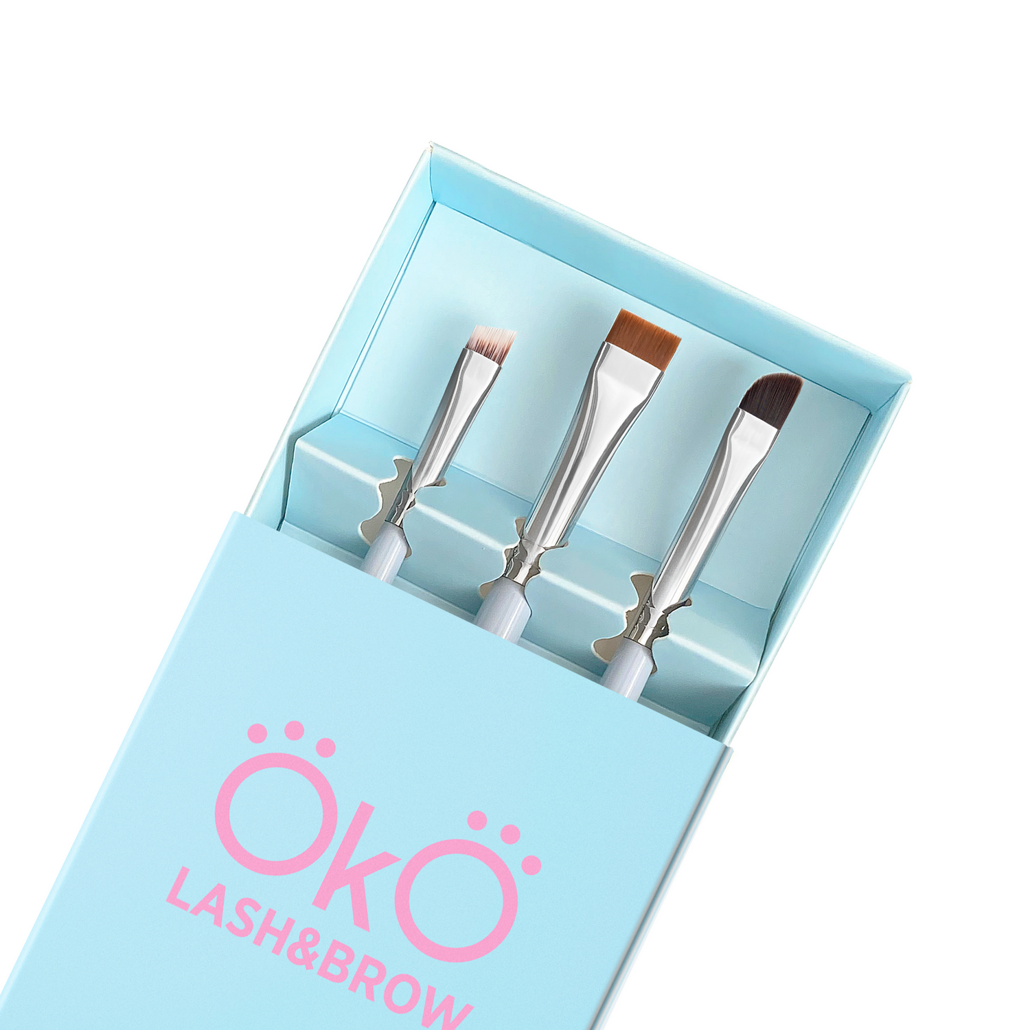 OkO - Kit de Pinceaux à Sourcils “Flawless Brushes Flawless Brows” - Brow.X Professionnel